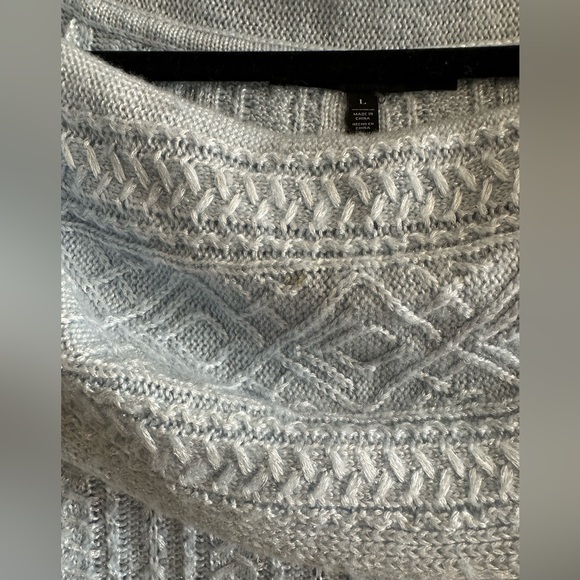 White House Black Market (WHBM) powder blue knit sweater size large - Picture 3 of 5